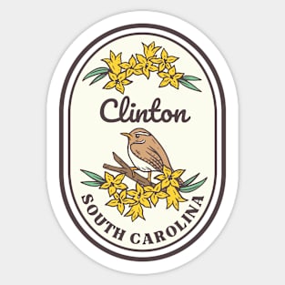 Clinton South Carolina Wren SC Tourist Souvenir Sticker